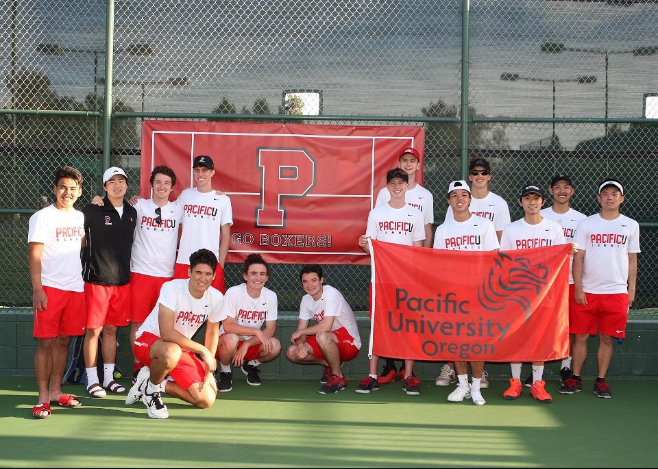 Reyn Miyagawa competing in a tennis match